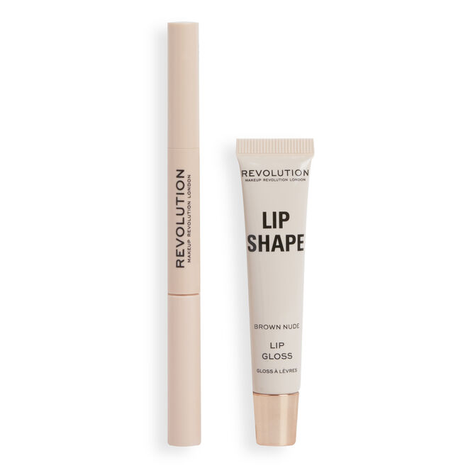 Makeup Revolution Lip Shape Kit Brown Nude