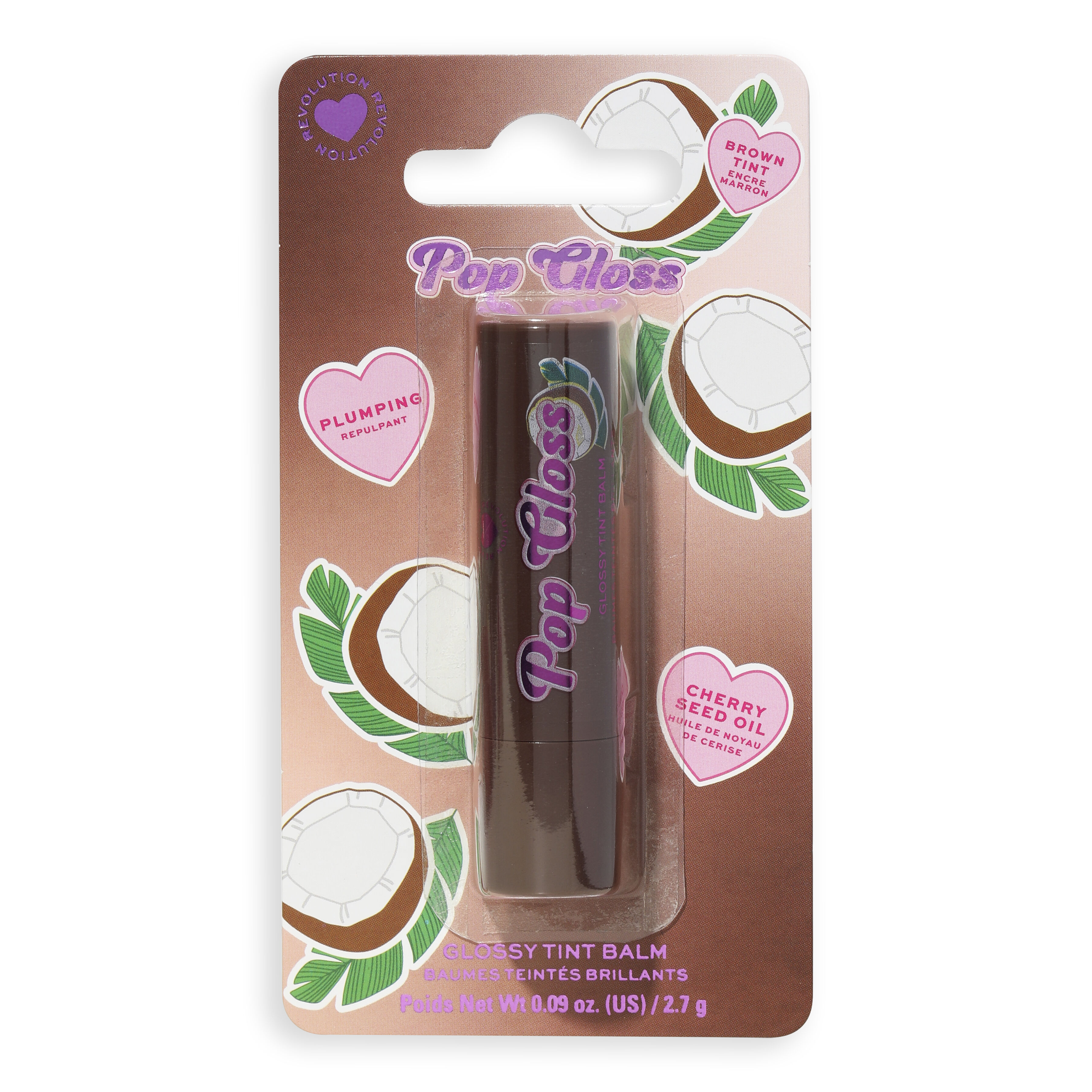 I Heart Revolution Pop Gloss Lip Balm Coconut Brown