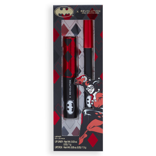 DC x Makeup Revolution Dangerous Red Harley Quinn Lip Kit