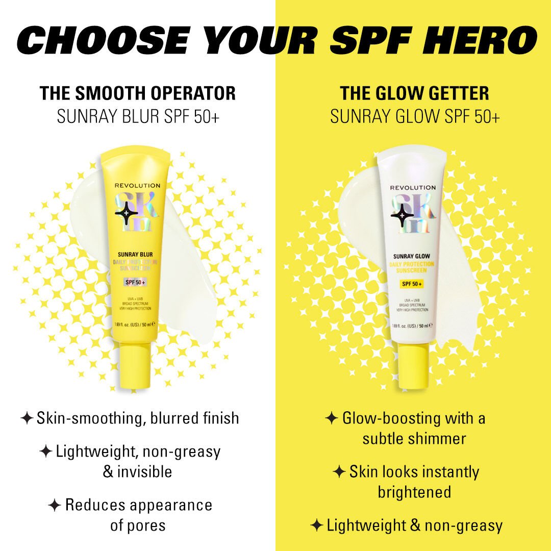 Revolution Skin Sunray Blur Daily Protection Sunscreen SPF 50+ with Niacinamide