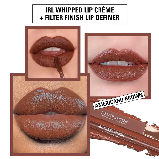 Makeup Revolution IRL Filter Finish Lip Definer Americano Brown