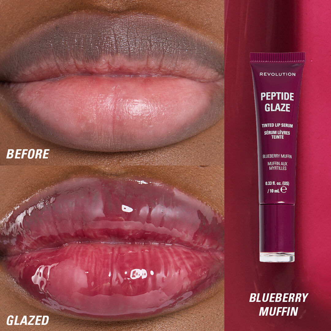 Revolution Peptide Glaze Tinted Lip Serum Blueberry Muffin
