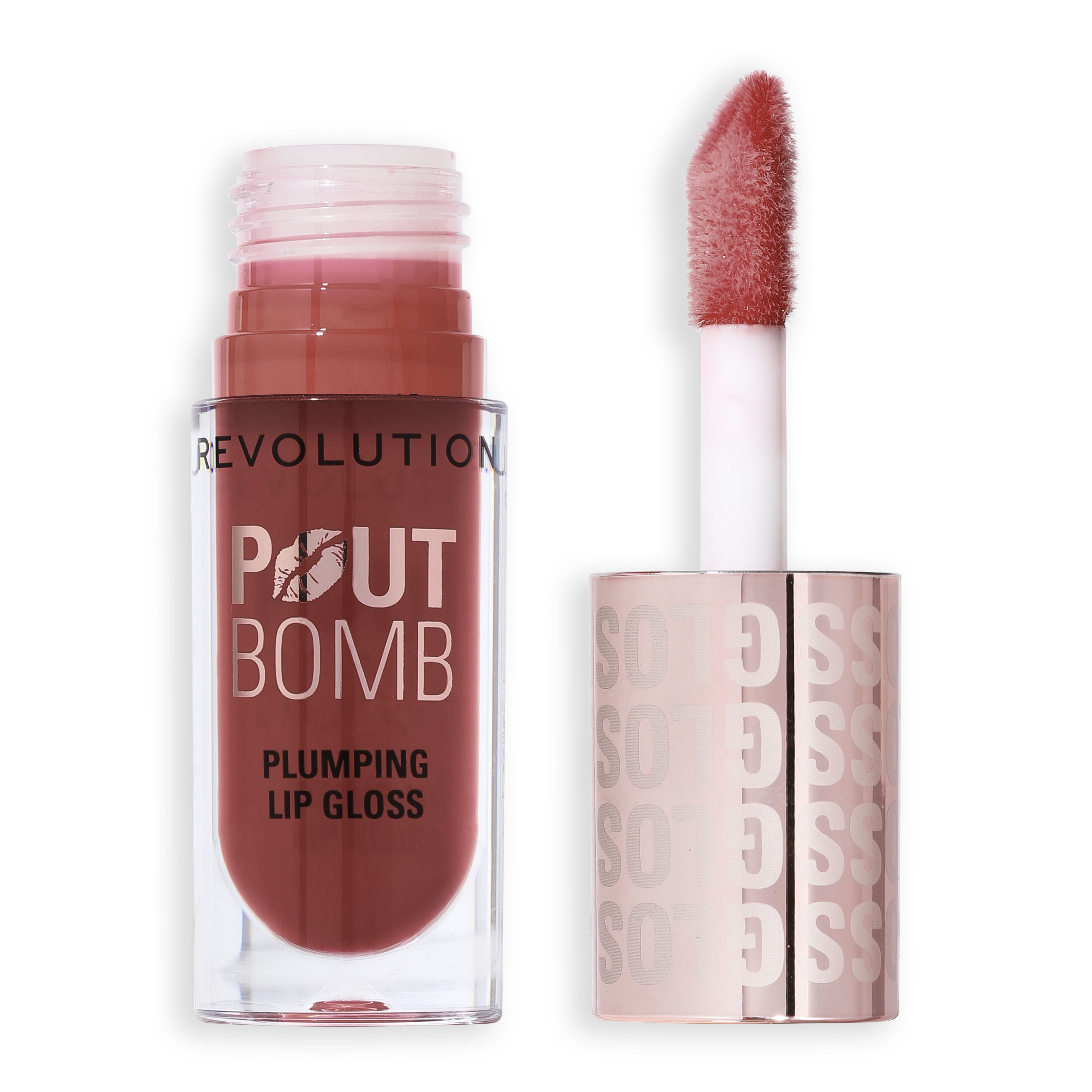 Revolution Pout Bomb Plumping Gloss Cookie Warm Nude