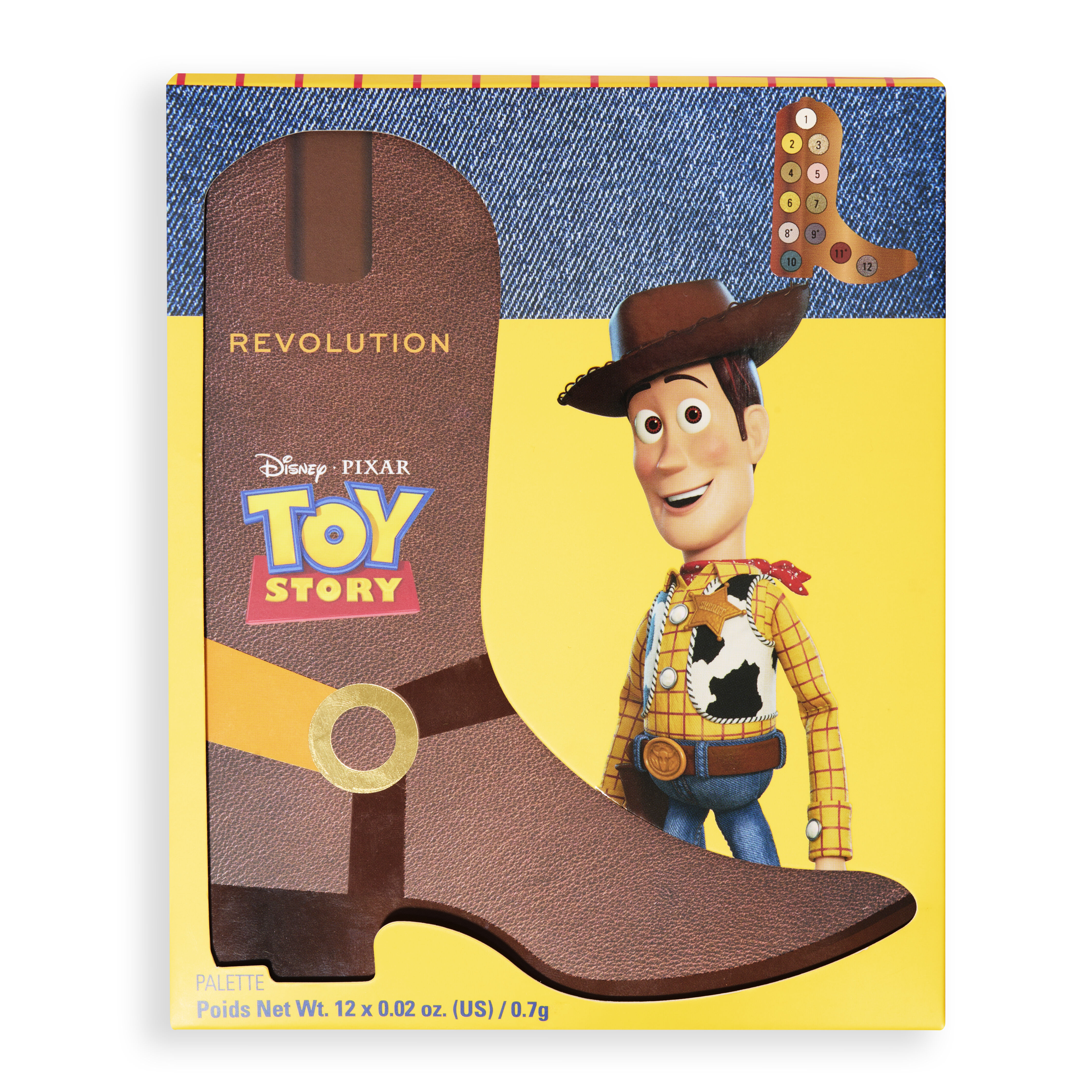 Disney and Pixar's Toy Story x Revolution Woody Boot Eyeshadow Palette