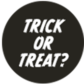 Button in the centre of the wheel that says Trick or Treat