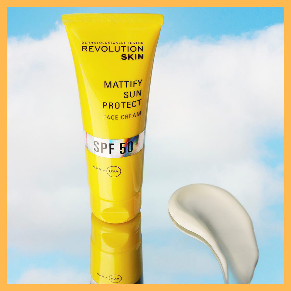 An image of Mattify Sun Protect SPF against a sky background