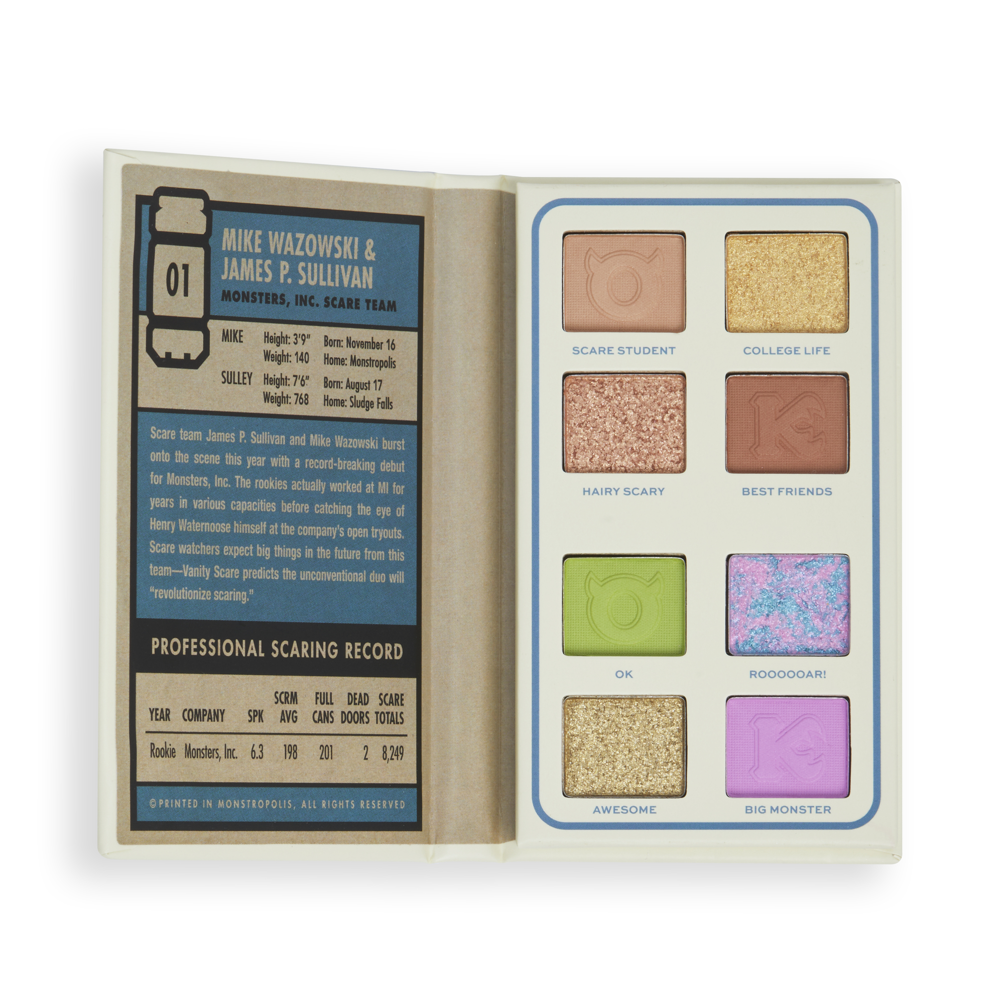 Disney Pixar’s Monsters University and Revolution Mike & Sulley-inspired Scare Card Eyeshadow Palette
